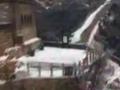 航拍北京八达岭长城初雪画面